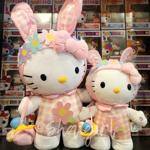 Hello Kitty by Sanrio x Gemmy "Gingham" Easter Greeter & Side Stepper Bundle